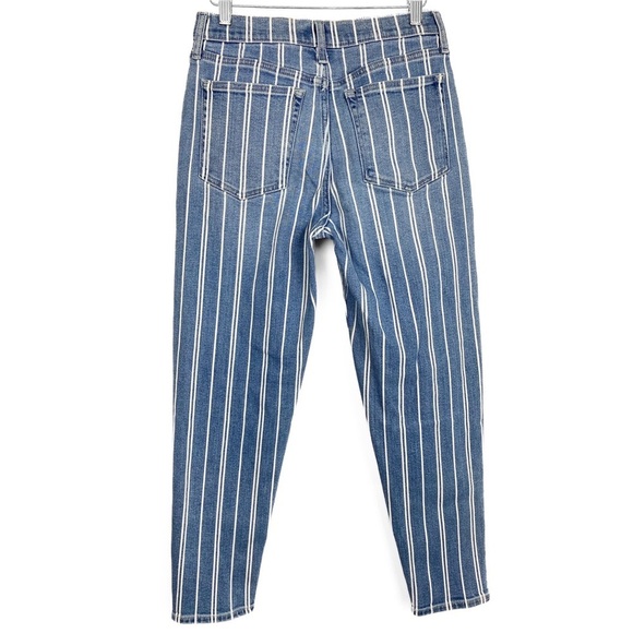 Gap High Rise Striped Mom Denim Straight Leg Jean, Blue‎ - Size 4 - Picture 7 of 12
